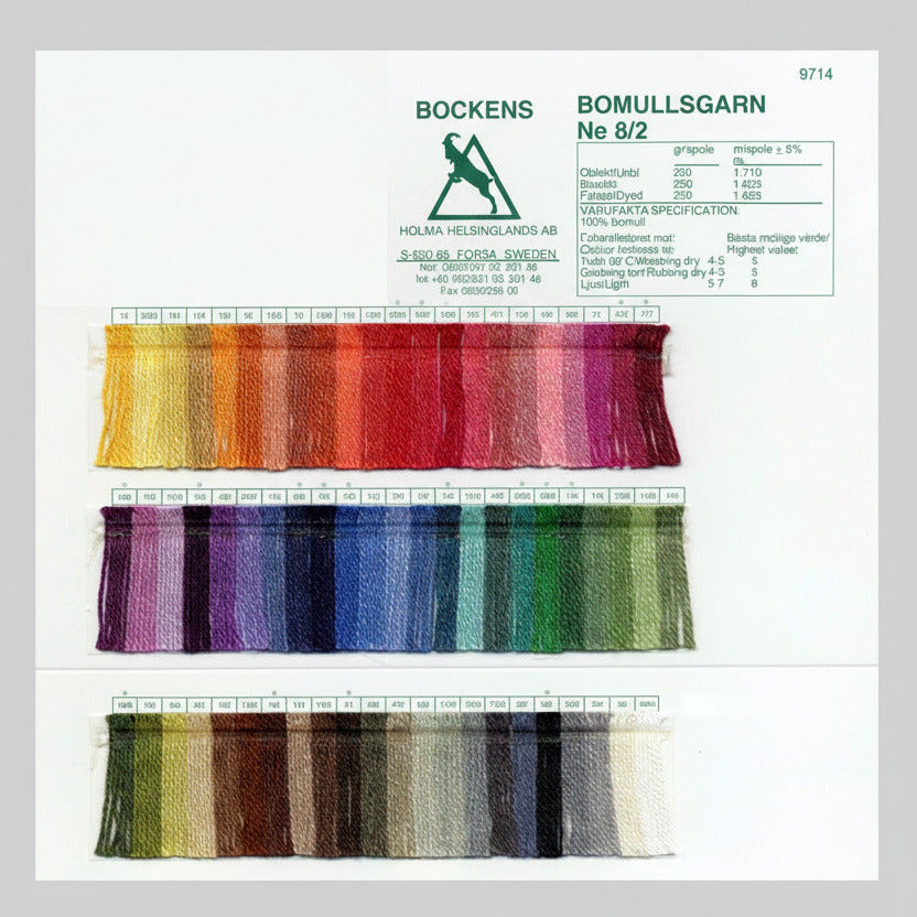 Farbkarte "Bockens" Baumwolle NeB 8/2
